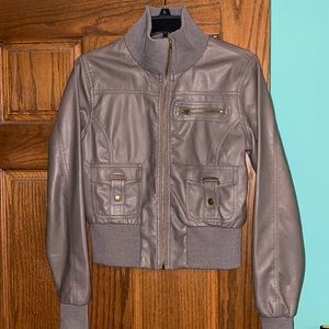 Grey Leather Jacket